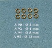 * Ringen messing 3,4,8,12 mm.